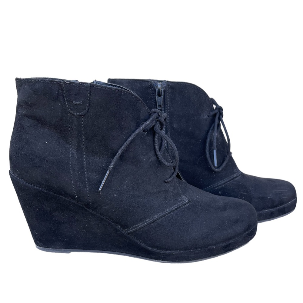 Merona suede wedge bootie